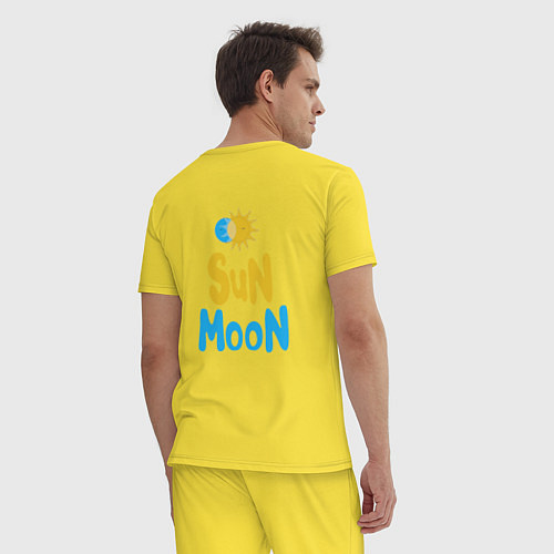 Мужская пижама Луна и солнце / Желтый – фото 4