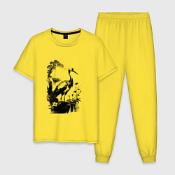 Мужская пижама Цапля на болоте