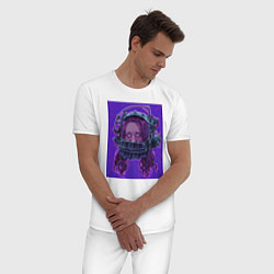 Пижама хлопковая мужская Аманда Янг, цвет: белый — фото 2