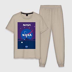 Мужская пижама NASA фиолетовый плакат