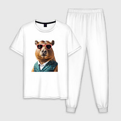 Мужская пижама Капибара в жилетке