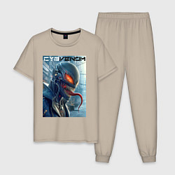 Мужская пижама Перерождение ядовитой слизи в киберпанк - Веном
