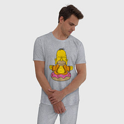 Пижама хлопковая мужская Homer yoga, цвет: меланж — фото 2