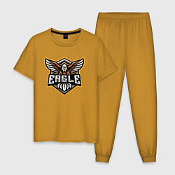 Пижама хлопковая мужская Eagle team, цвет: горчичный