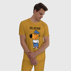 Пижама хлопковая мужская Chill guy smart, цвет: горчичный — фото 2