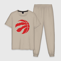 Пижама хлопковая мужская Raptors ball, цвет: миндальный