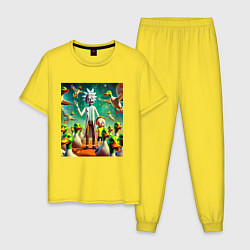 Мужская пижама Рик и Морти среди уток - нейроарт