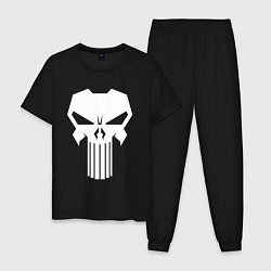 Пижама хлопковая мужская The Punisher - Каратель, цвет: черный