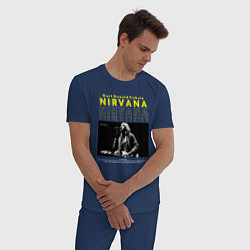 Пижама хлопковая мужская Курт Кобейн Nirvana, цвет: тёмно-синий — фото 2