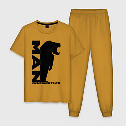 Мужская пижама MAN дальнобойщик чёрный логотип
