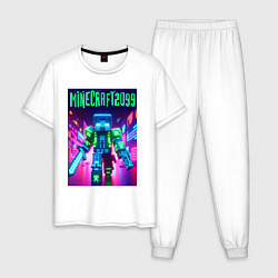 Мужская пижама Minecraft 2099 - neon glow fantasy