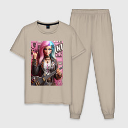Мужская пижама Barbie - punk guitarist ai art