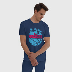 Пижама хлопковая мужская Lakers city, цвет: тёмно-синий — фото 2