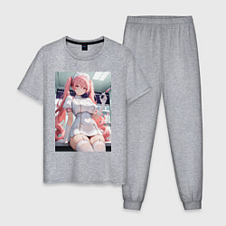 Пижама хлопковая мужская Медсестричка сделает тебе укол любви, цвет: меланж