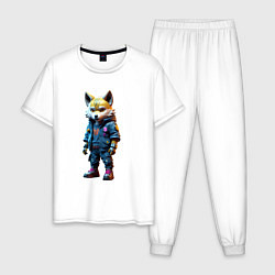 Мужская пижама Уличный лисёнок - нейроарт