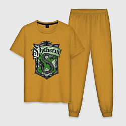 Пижама хлопковая мужская Slytherin emblem, цвет: горчичный