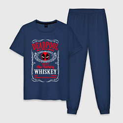 Пижама хлопковая мужская Deadpool whiskey, цвет: тёмно-синий