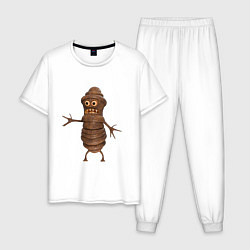 Мужская пижама Сartoon worm character brown