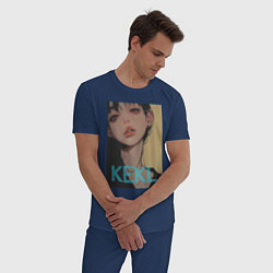 Пижама хлопковая мужская Mood girl kekl, цвет: тёмно-синий — фото 2