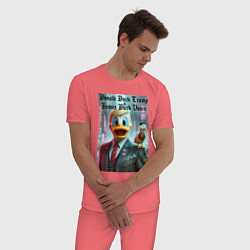 Пижама хлопковая мужская Donald Duck Trump and James Duck Vance, цвет: коралловый — фото 2