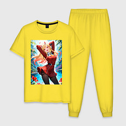 Пижама хлопковая мужская Марин Китагава косплей 002 Darling in the Franxx, цвет: желтый