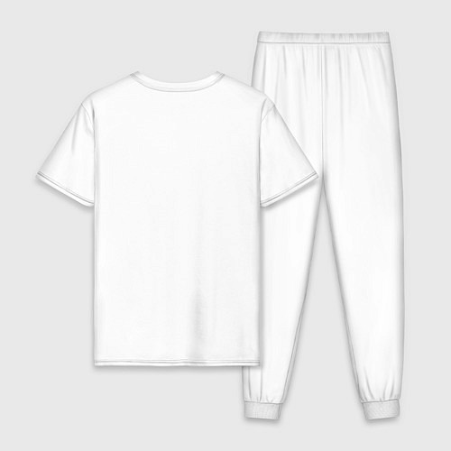 Мужская пижама Летящий кот на фонарике / Белый – фото 2