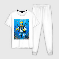 Мужская пижама Homer diving - ai art fantasy