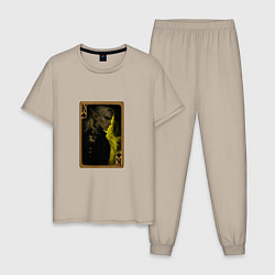 Пижама хлопковая мужская Карта Аскейра Калионора: король треф, цвет: миндальный