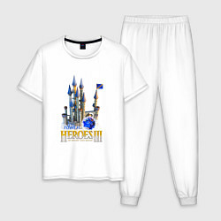 Пижама хлопковая мужская Heroes of might and magic 3 Tower, цвет: белый
