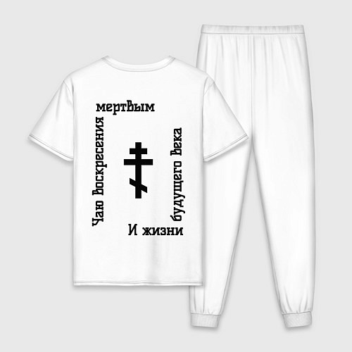 Мужская пижама Чаю воскресения мертвым черный арт / Белый – фото 2