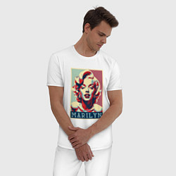 Пижама хлопковая мужская Marilyn, цвет: белый — фото 2