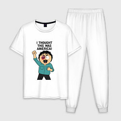 Пижама хлопковая мужская Рэнди Марш избитый, цвет: белый
