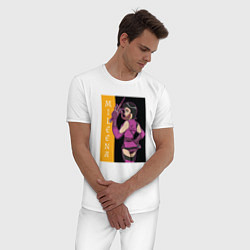 Пижама хлопковая мужская Mileena fighter, цвет: белый — фото 2