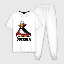 Пижама хлопковая мужская Утка - вампир, цвет: белый