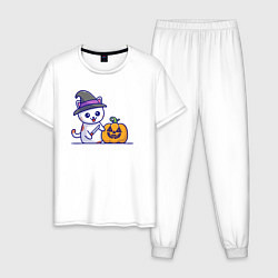 Мужская пижама Cat pumpkin