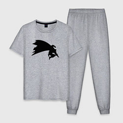 Пижама хлопковая мужская Batman fight, цвет: меланж