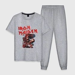 Пижама хлопковая мужская Iron Maiden, цвет: меланж