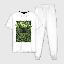Пижама хлопковая мужская Suicide Silence, цвет: белый