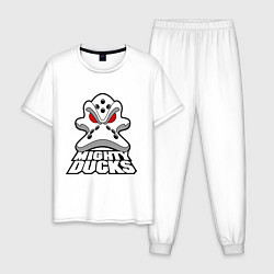 Пижама хлопковая мужская HC Anaheim Ducks, цвет: белый