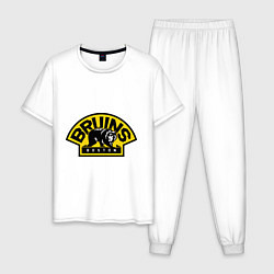 Пижама хлопковая мужская HC Boston Bruins Label, цвет: белый