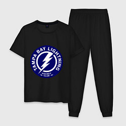 Пижама хлопковая мужская HC Tampa Bay Lightning, цвет: черный