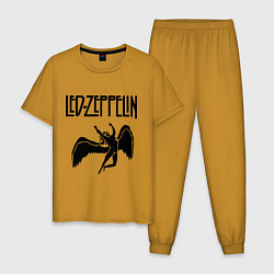 Пижама хлопковая мужская Led Zeppelin, цвет: горчичный
