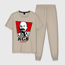 Пижама хлопковая мужская KGB: So Good, цвет: миндальный