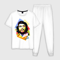 Пижама хлопковая мужская Che Guevara Art, цвет: белый