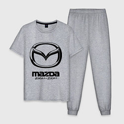 Пижама хлопковая мужская Mazda Zoom-Zoom, цвет: меланж