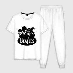 Пижама хлопковая мужская The Beatles Band, цвет: белый