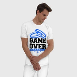 Пижама хлопковая мужская Game over Свадьба, цвет: белый — фото 2