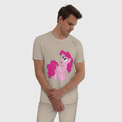 Пижама хлопковая мужская Пони Пинки Пай, цвет: миндальный — фото 2