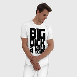 Пижама хлопковая мужская BIG DICK IS BACK IN TOWN, цвет: белый — фото 2