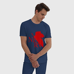 Пижама хлопковая мужская Евангелион NERV, цвет: тёмно-синий — фото 2